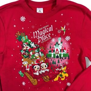 Disney Parks Christmas Sweatshirt‎ Womens Medium Most Magical Place 2025 Mickey
